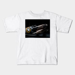 RAF Spitfire in the Hanger Kids T-Shirt